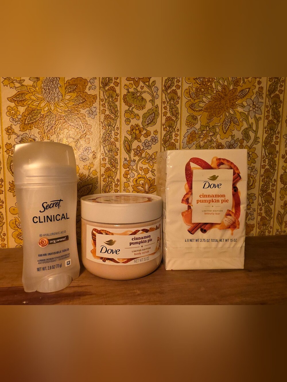 Dove Limited Edition Cinnamon Pumpkin Pie Bundle & Secret Deodorant